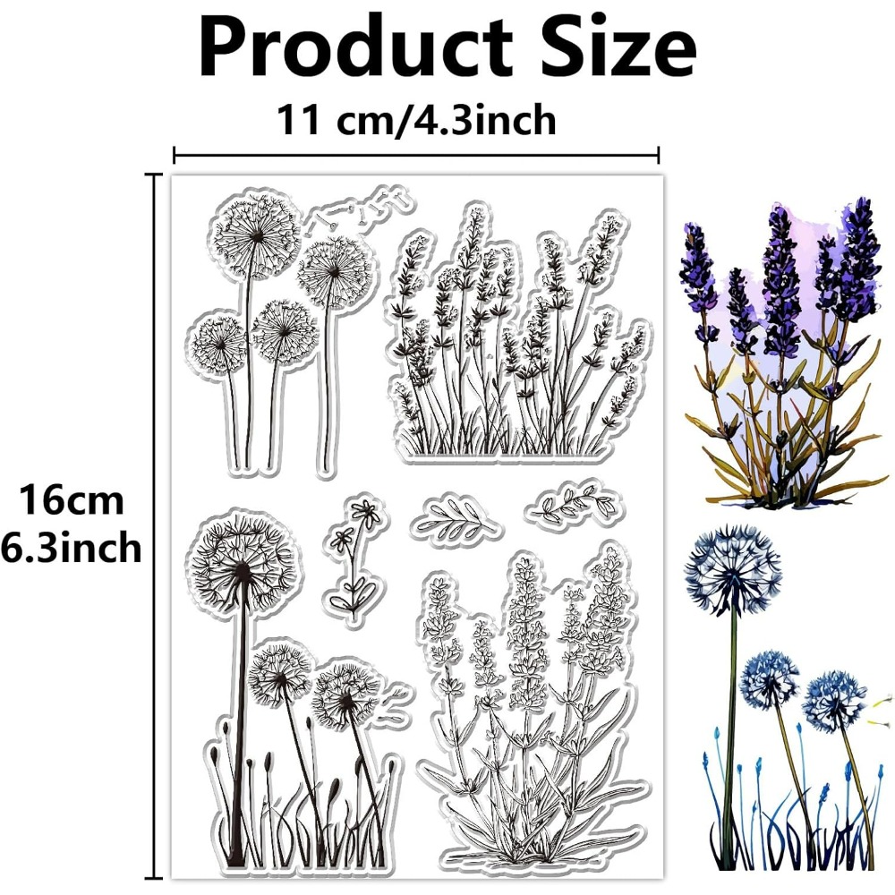 Embellishment Crafts - Dandelion Clear Stamps Lavender Rubber Stamp