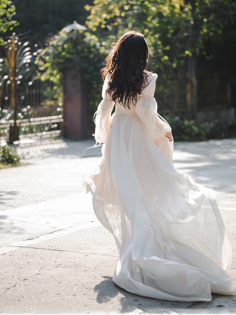 Crystal Mesh Fabric - Romantic Lace Bridal Robe Long Wedding