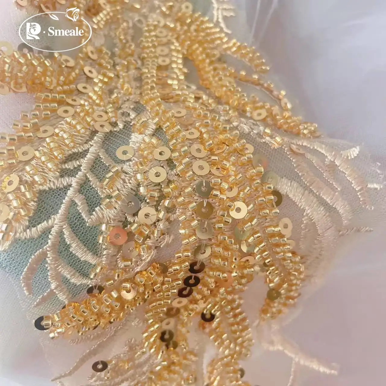 Beaded Sequins 3D Decals Mirro - Applique Patch Flower 리뷰 및 가격