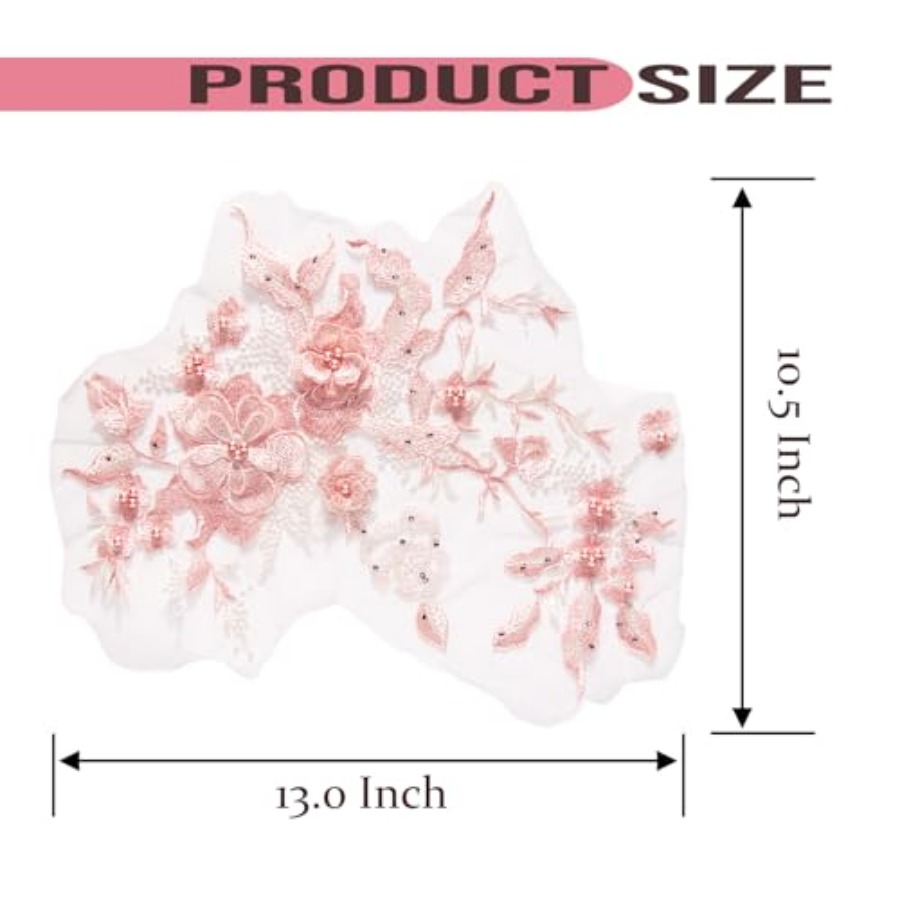 Colorful Flower Fabric Beaded  - Applique Patch Flower 리뷰 및 가격