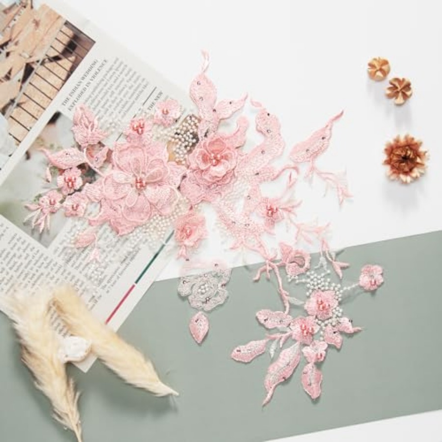 Colorful Flower Fabric Beaded  - Applique Patch Flower 리뷰 및 가격