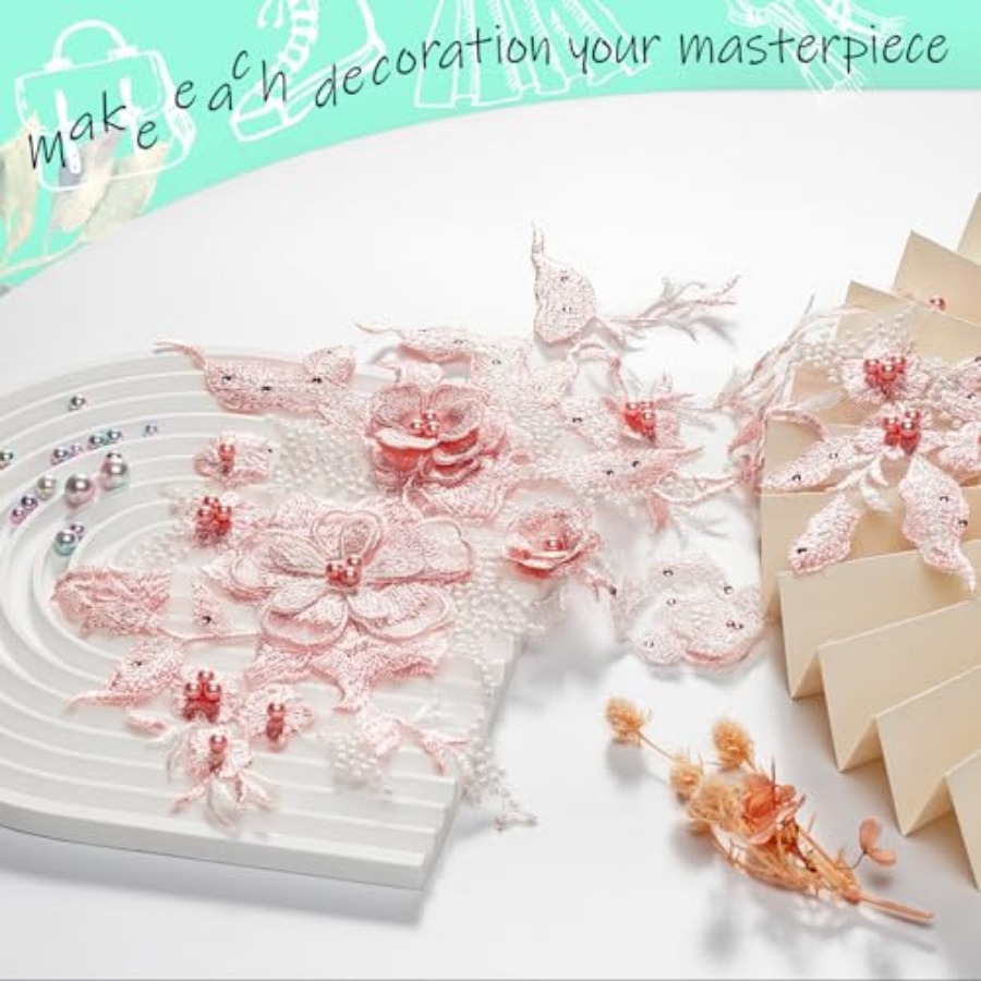 Colorful Flower Fabric Beaded  - Applique Patch Flower 리뷰 및 가격