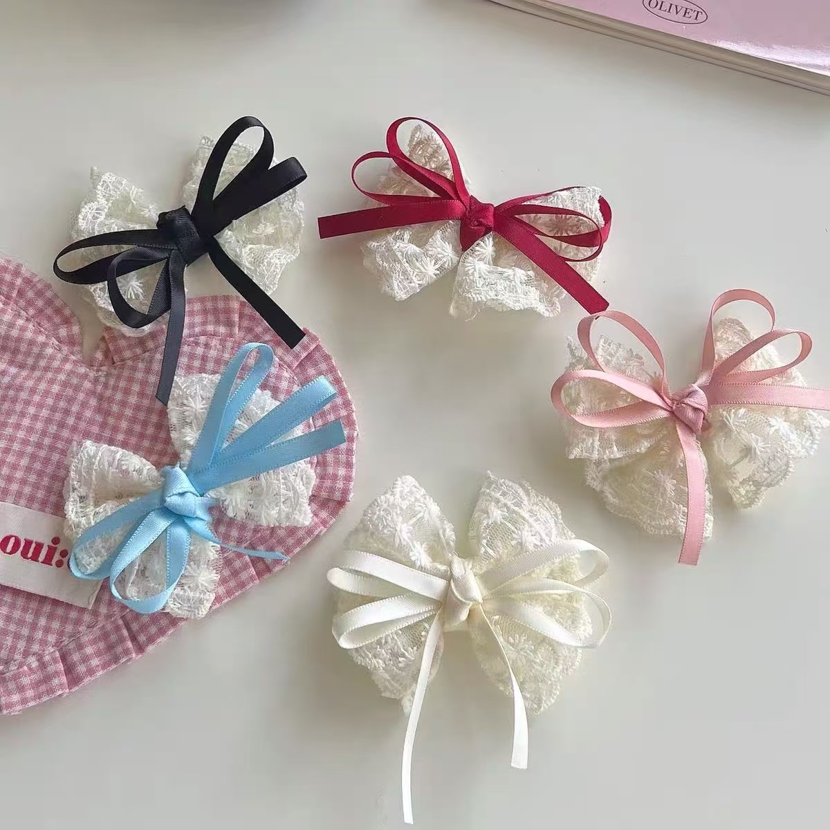 2Pcs Elegant Lace Bow Hairpins - Lace Ribbon Trim 리뷰 및 가격