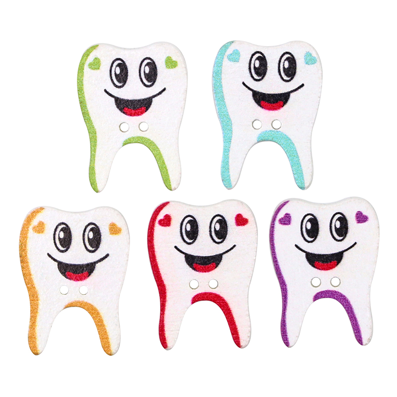 50/100pcs Wooden Button Tooth  - Embellishments For Scrapbooking 리뷰 및 가격
