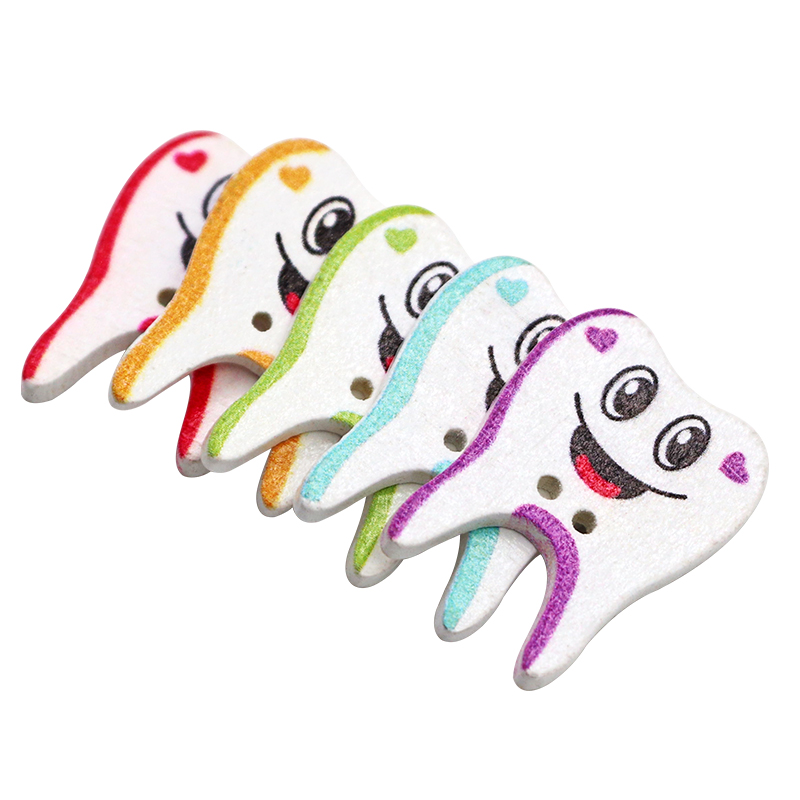 50/100pcs Wooden Button Tooth  - Embellishments For Scrapbooking 리뷰 및 가격