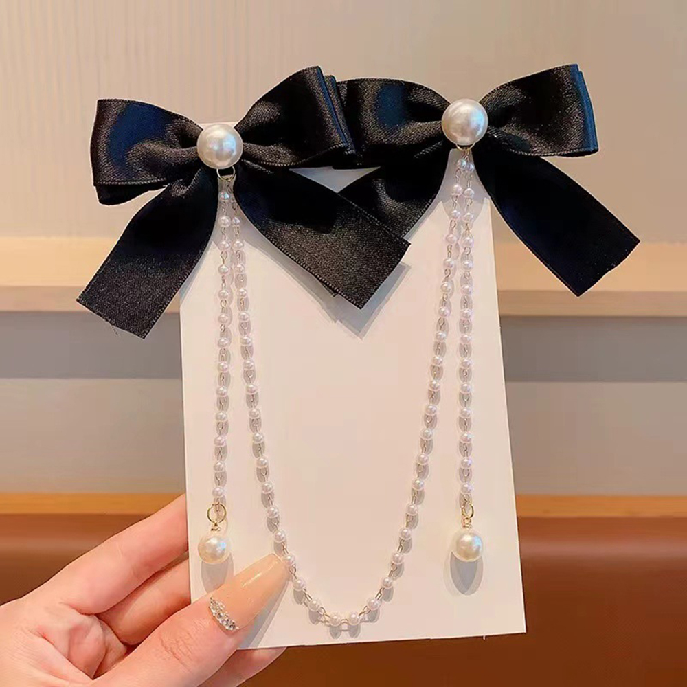 Children's Bow Hair Clip Baby  - Pearl Trim Chain 리뷰 및 가격