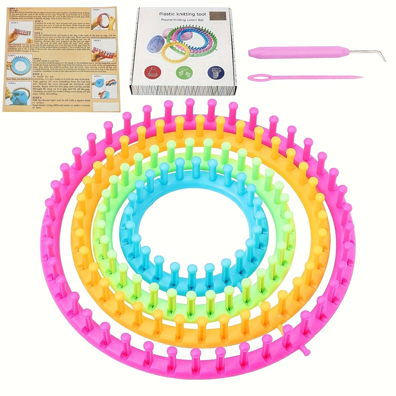 4 Size Round Plastic Scarf Kni - Pom Pom Maker Tool 리뷰 및 가격