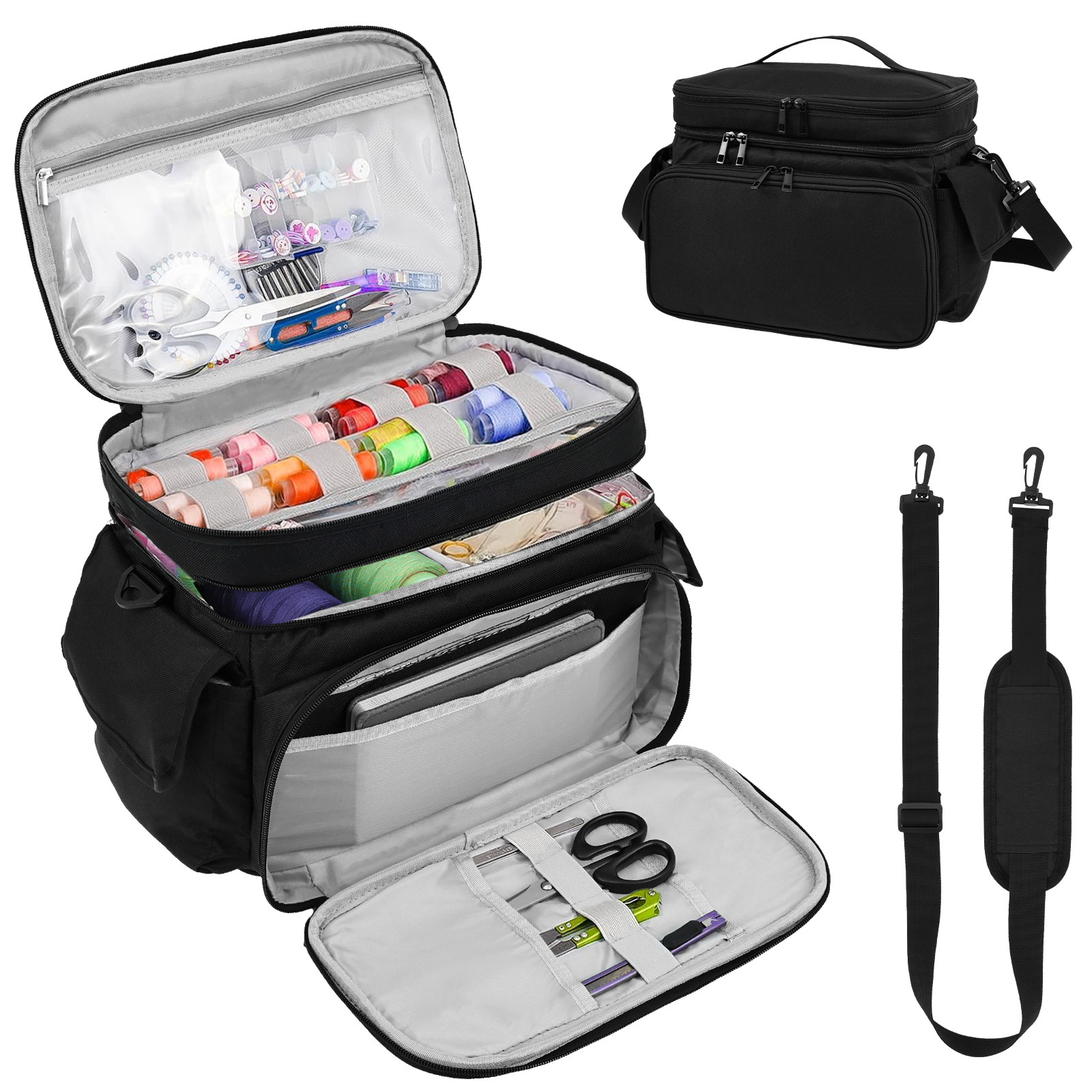 Large Sewing Bag Wool Knitting - Craft Embellishment Storage 리뷰 및 가격