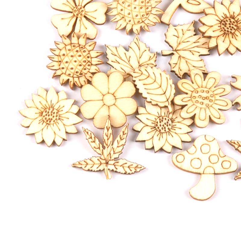 30Pcs 25-30mm Wood DIY Accesso - Embellishments For Scrapbooking 리뷰 및 가격