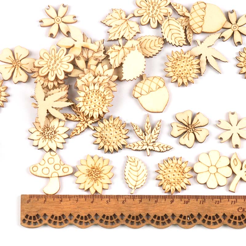 30Pcs 25-30mm Wood DIY Accesso - Embellishments For Scrapbooking 리뷰 및 가격