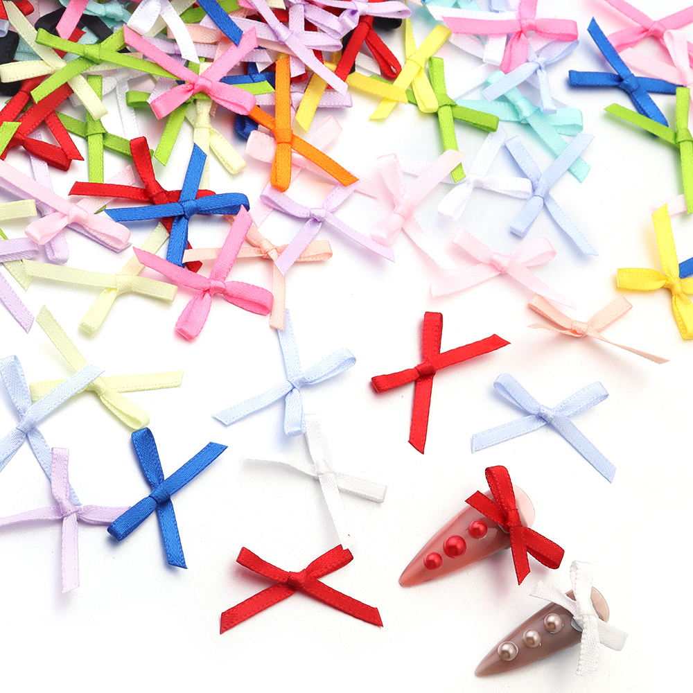 50Pcs 2.5x3cm Ribbons Mini Sat - Embellishments For Scrapbooking 리뷰 및 가격