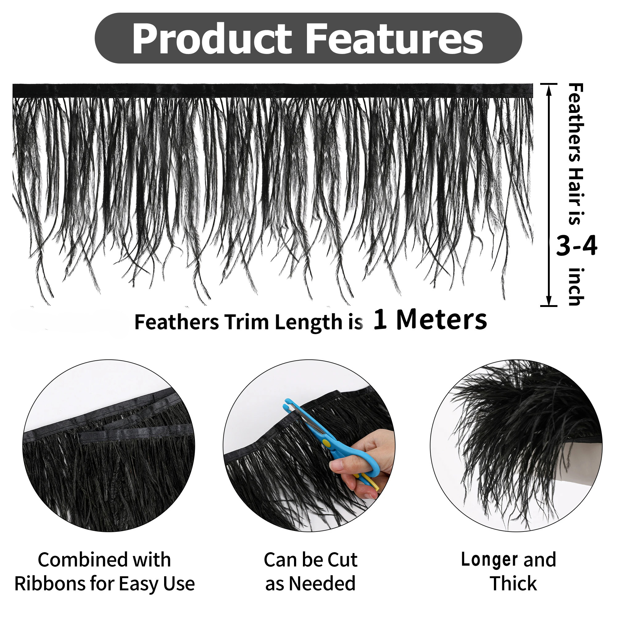 100CM Natural ostrich Feather  - Feather Trim Marabou 리뷰 및 가격