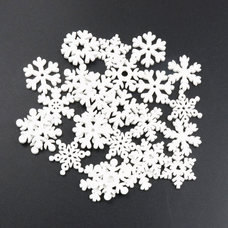 20Pcs Wooden Christmas Snowfla - Embellishments For Scrapbooking 리뷰 및 가격