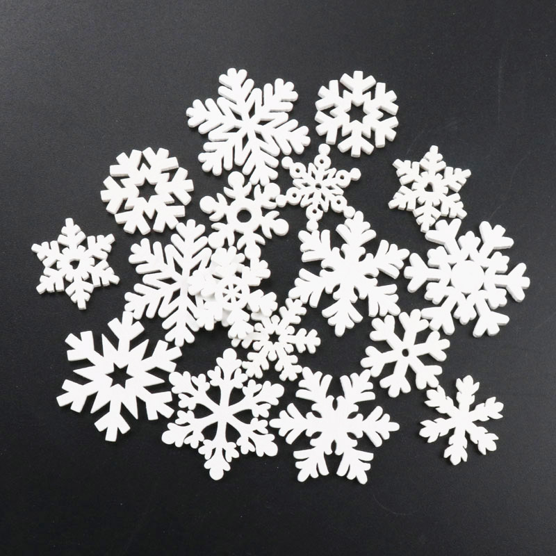 20Pcs Wooden Christmas Snowfla - Embellishments For Scrapbooking 리뷰 및 가격