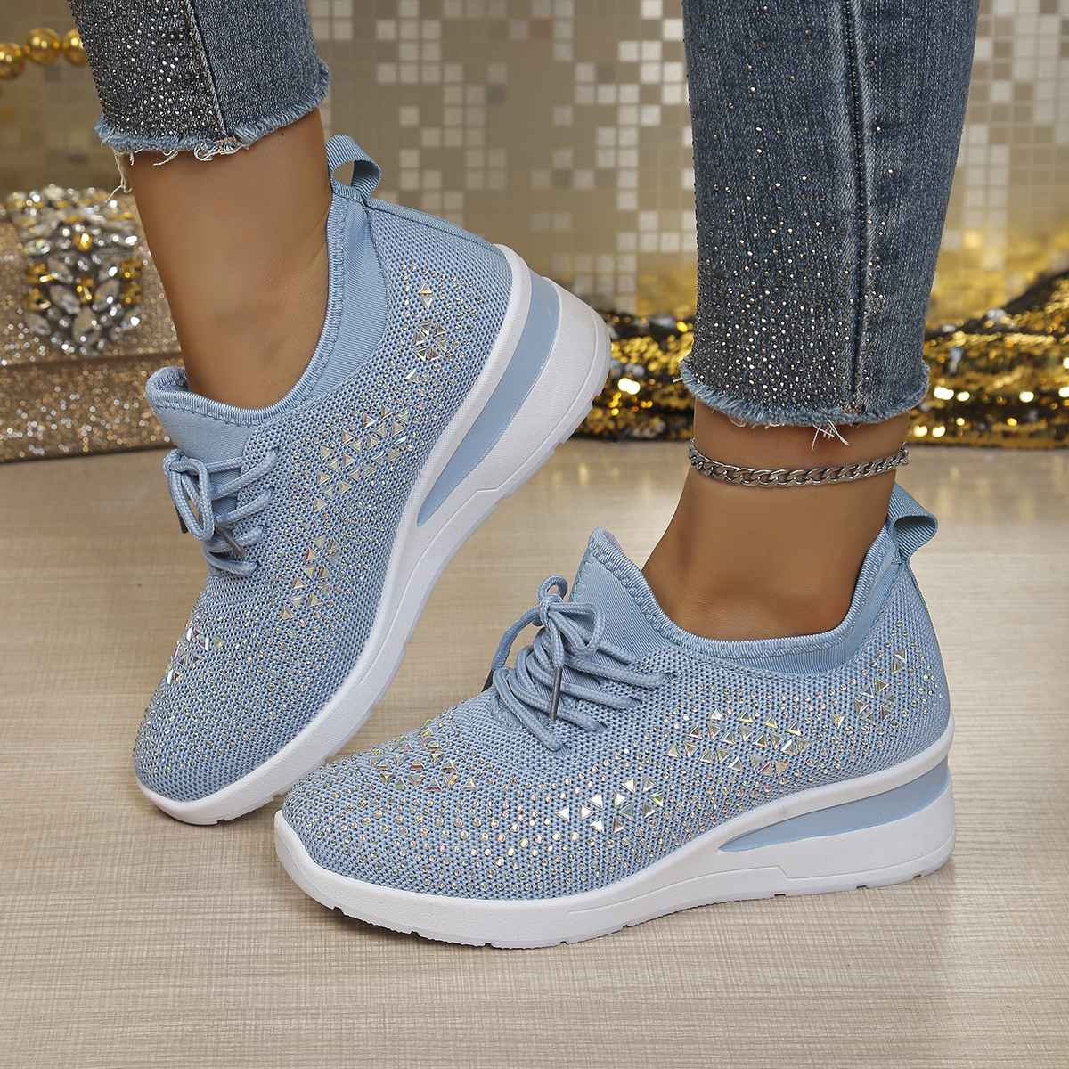 Glitter rhinestone knit mesh w - Crystal Mesh Fabric 리뷰 및 가격