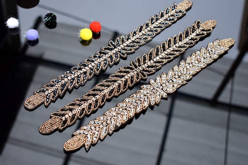Long leaves leaf handmade appl - Beaded Trim Fringe 리뷰 및 가격