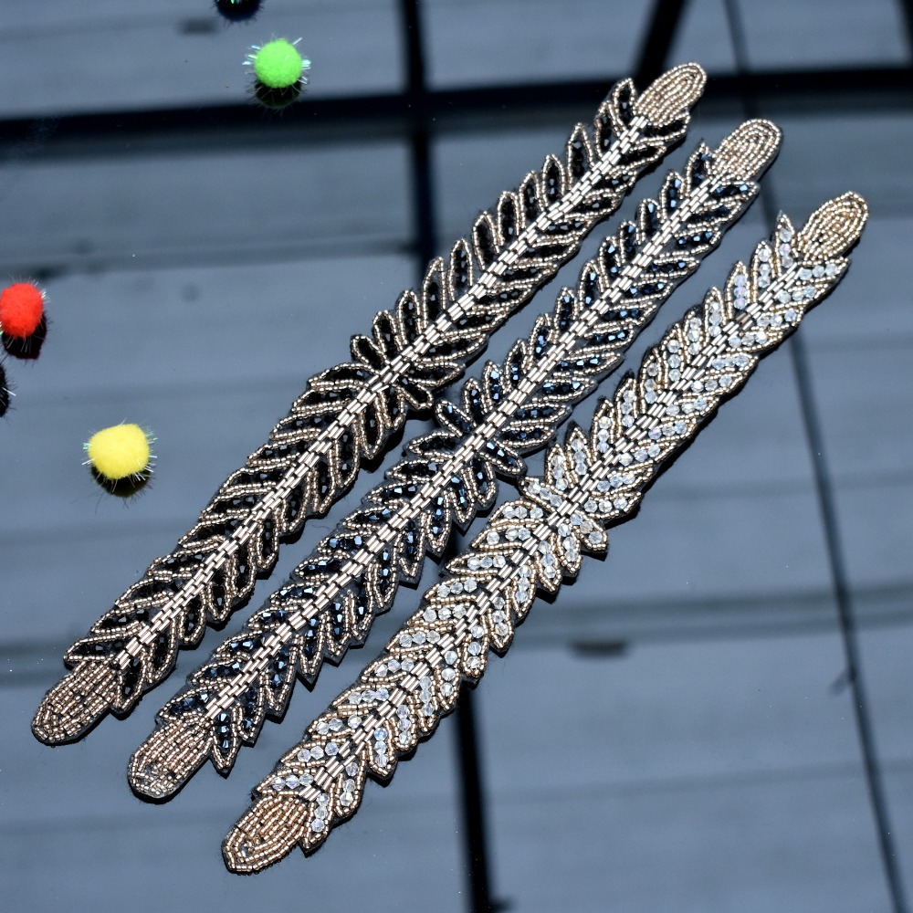 Long leaves leaf handmade appl - Beaded Trim Fringe 리뷰 및 가격
