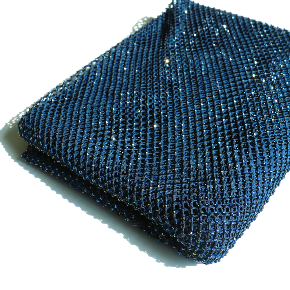 SS10 Rhinestones Mesh Navy Col - Crystal Mesh Fabric 리뷰 및 가격