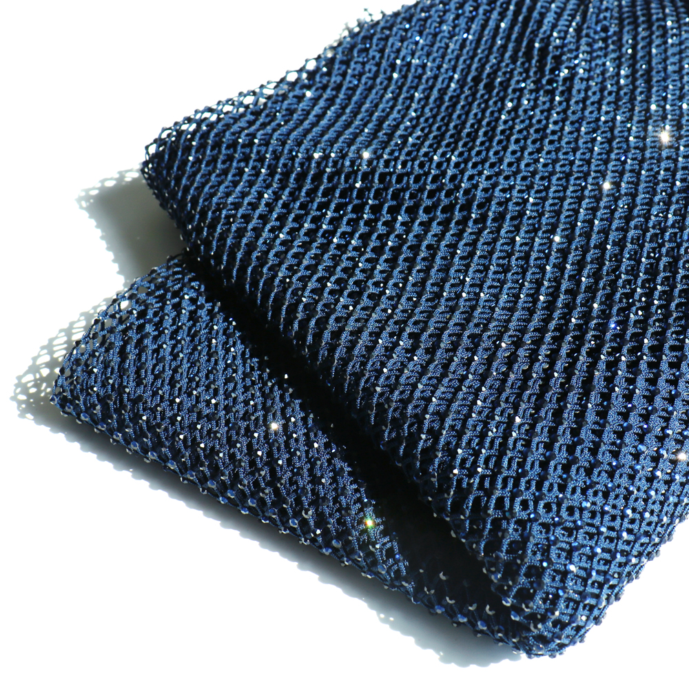 SS10 Rhinestones Mesh Navy Col - Crystal Mesh Fabric 리뷰 및 가격