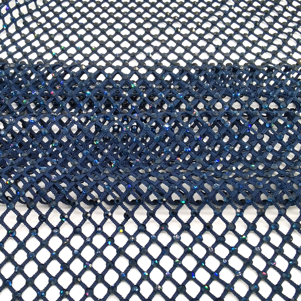 SS10 Rhinestones Mesh Navy Col - Crystal Mesh Fabric 리뷰 및 가격