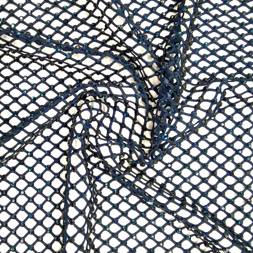 SS10 Rhinestones Mesh Navy Col - Crystal Mesh Fabric 리뷰 및 가격