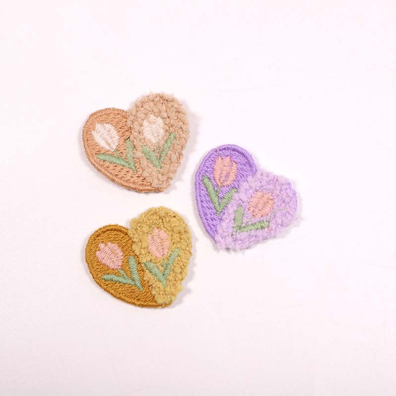 10PCS Wool Plush Love Flower A - Applique Patch Flower 리뷰 및 가격