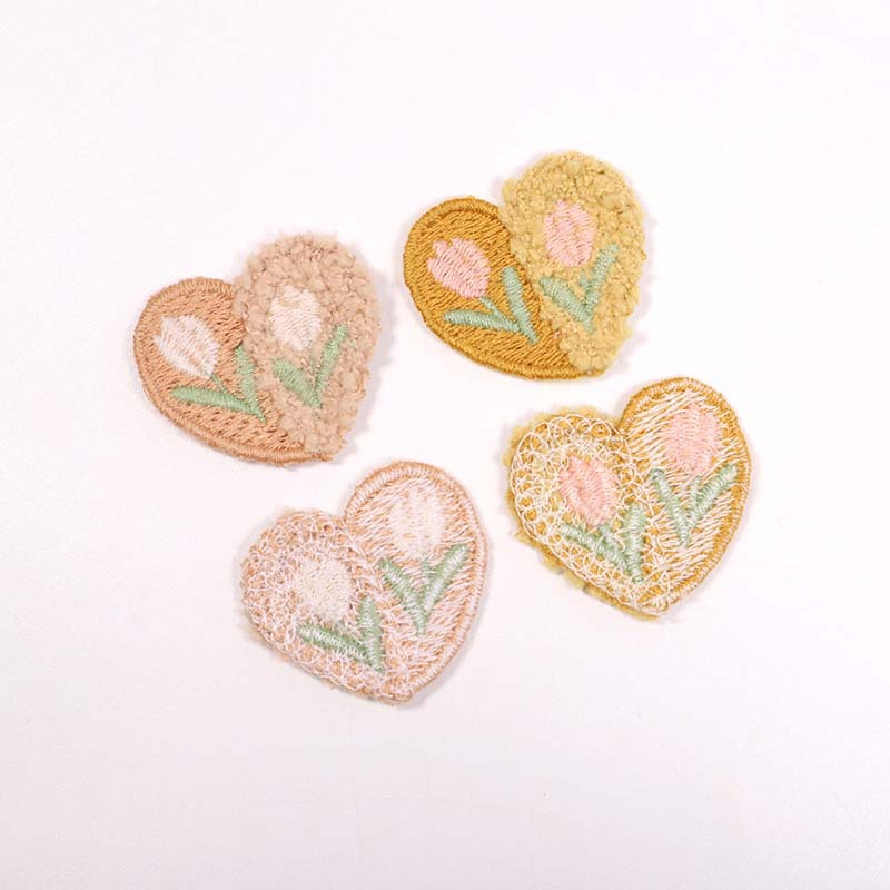10PCS Wool Plush Love Flower A - Applique Patch Flower 리뷰 및 가격