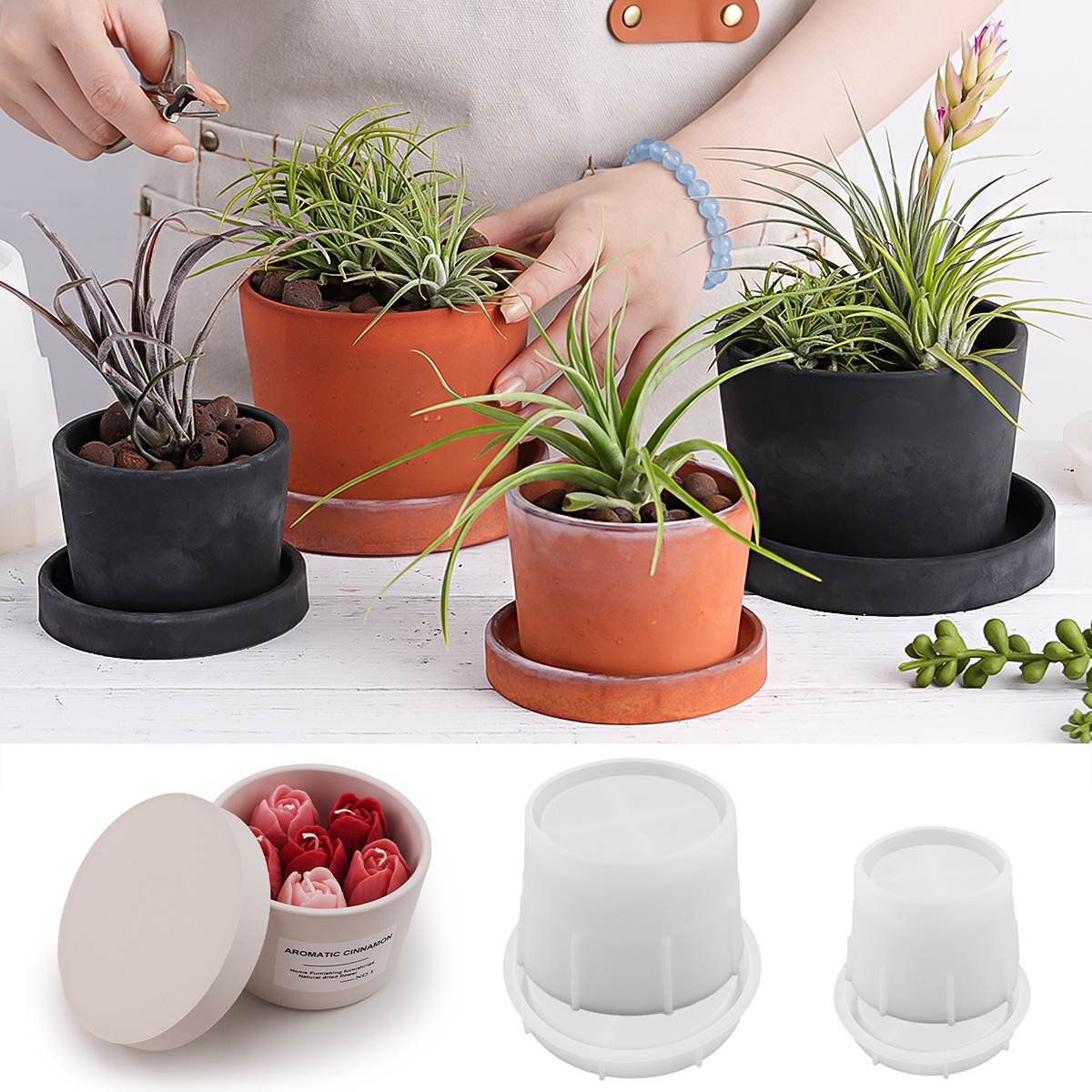 Round Candle Jar Silicone Mold - Craft Embellishment Storage 리뷰 및 가격