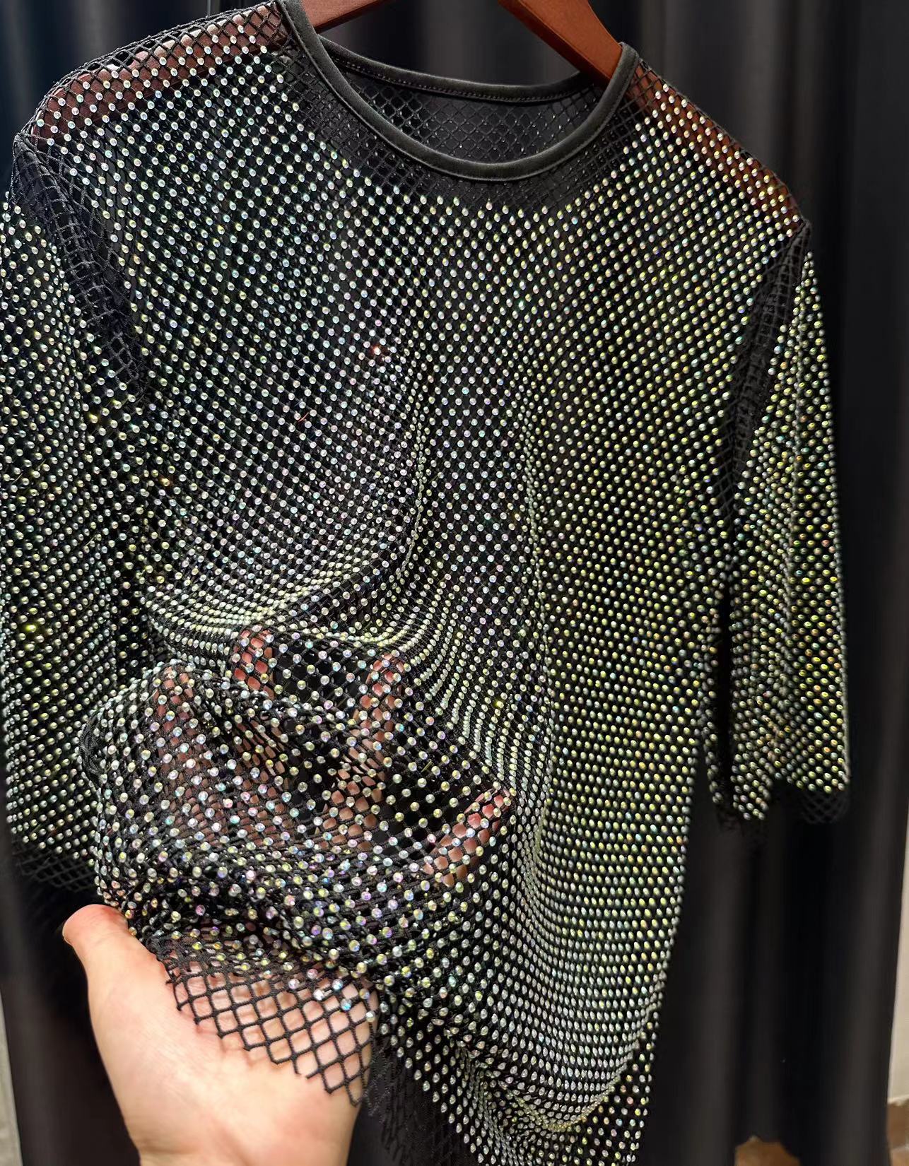 ColorShiny Diamonds  Electric  - Crystal Mesh Fabric 리뷰 및 가격