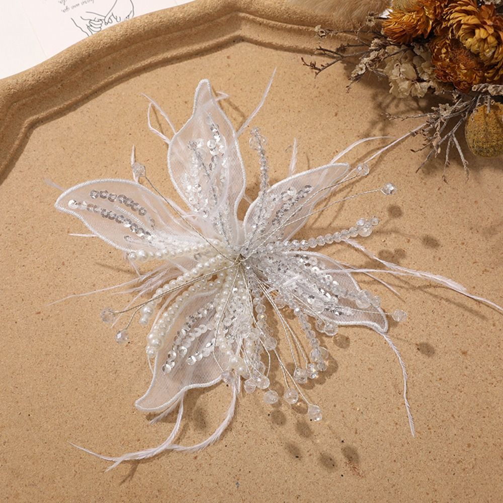 1PC Feather Pearl 3D Organza F - Applique Patch Flower 리뷰 및 가격