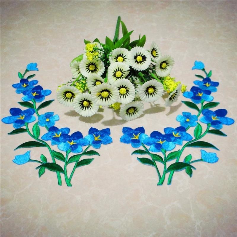 1/2pcs Nice Blue Flower Patch  - Applique Patch Flower 리뷰 및 가격