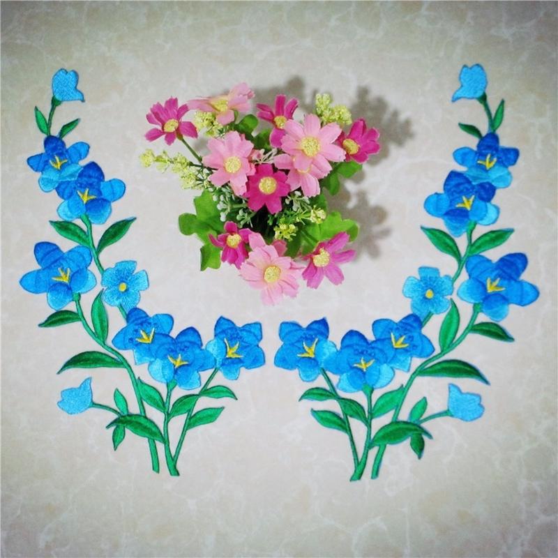 1/2pcs Nice Blue Flower Patch  - Applique Patch Flower 리뷰 및 가격