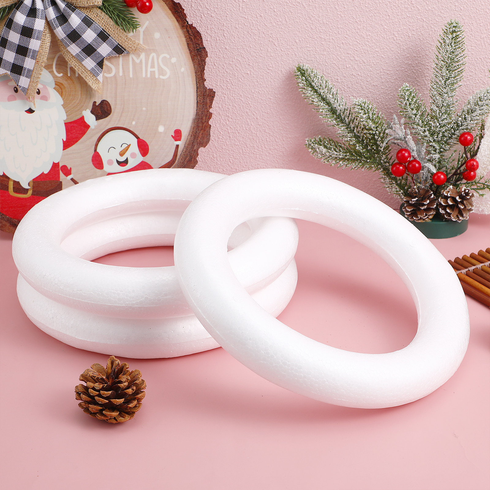 3Pcs White Foam Wreath Circle  - Embellish Craft 리뷰 및 가격