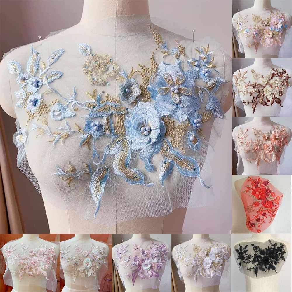 3D Flowers Beaded Lace Fabrics - Embellishments For Scrapbooking 리뷰 및 가격