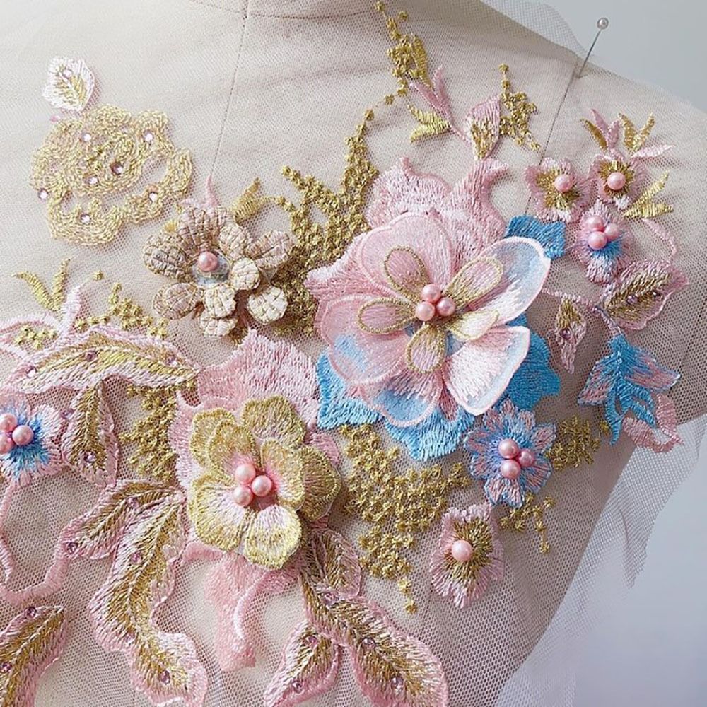 3D Flowers Beaded Lace Fabrics - Embellishments For Scrapbooking 리뷰 및 가격