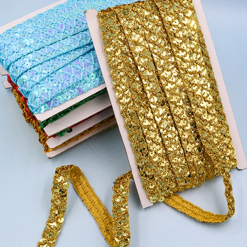 10m Gold and Silver Sequined L - Lace Ribbon Trim 리뷰 및 가격