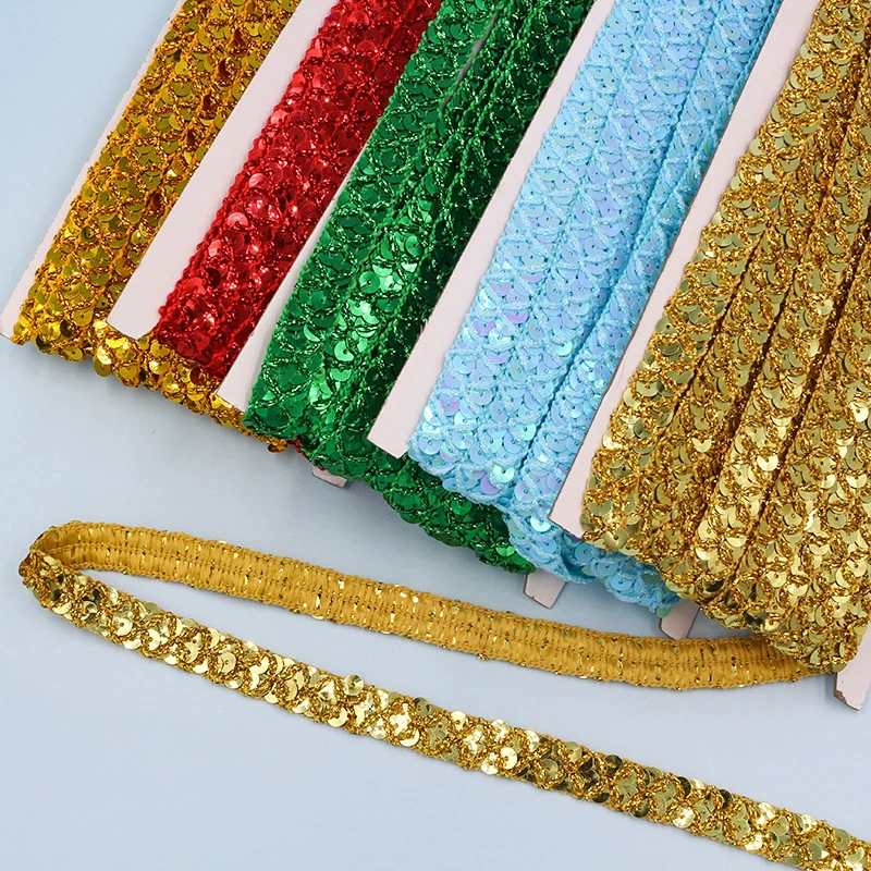 10m Gold and Silver Sequined L - Lace Ribbon Trim 리뷰 및 가격
