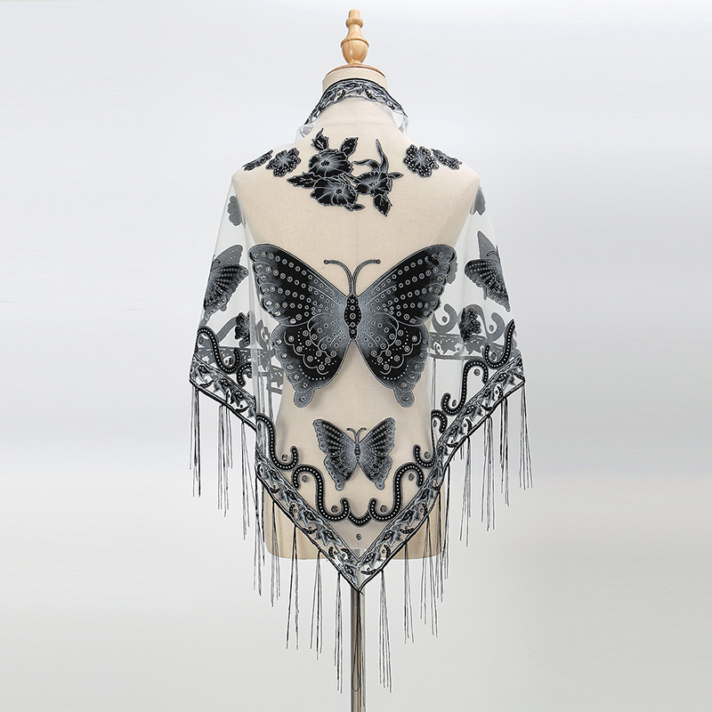 Fashion Triangle Scarf Butterf - Tassel Fringe Trim 리뷰 및 가격