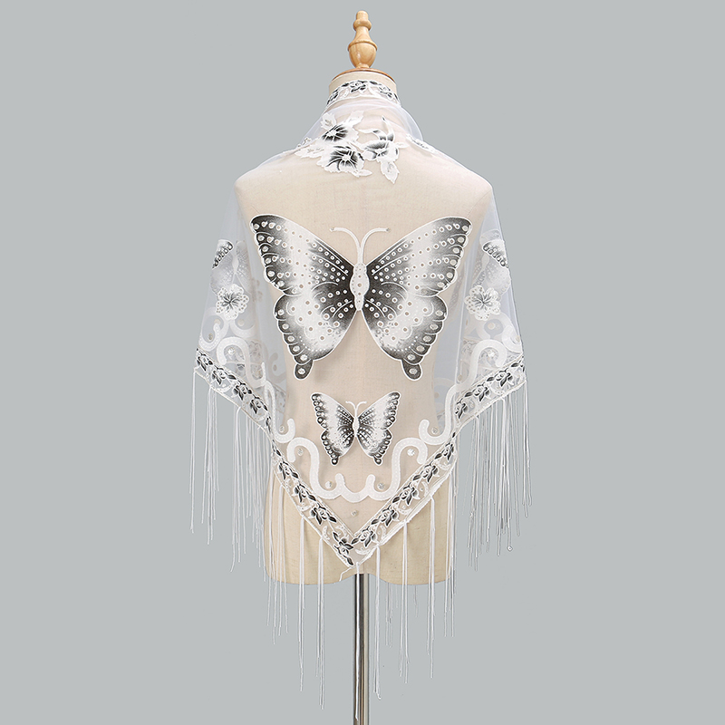 Fashion Triangle Scarf Butterf - Tassel Fringe Trim 리뷰 및 가격