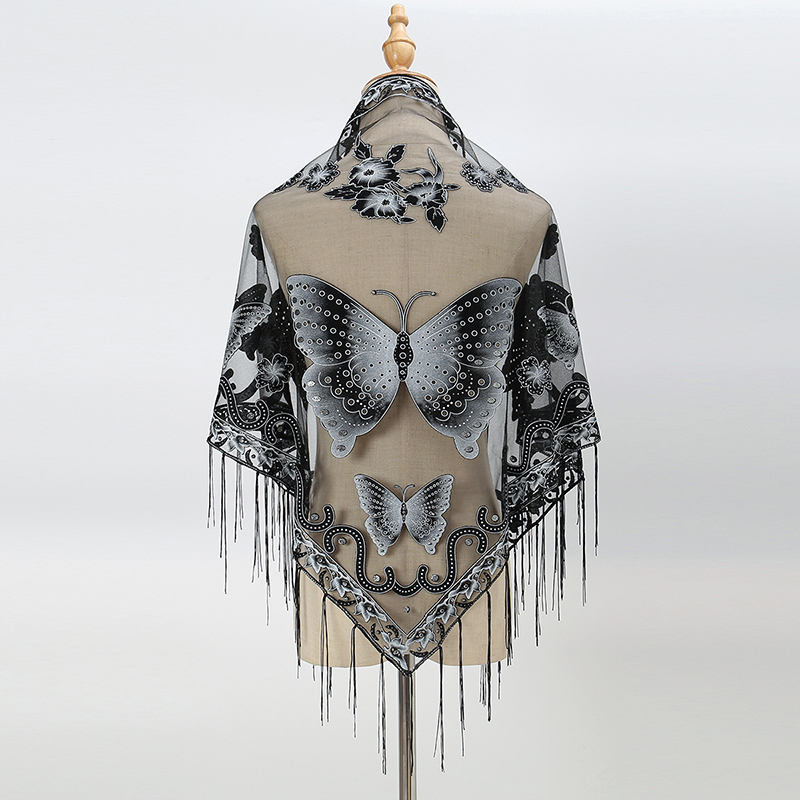 Fashion Triangle Scarf Butterf - Tassel Fringe Trim 리뷰 및 가격