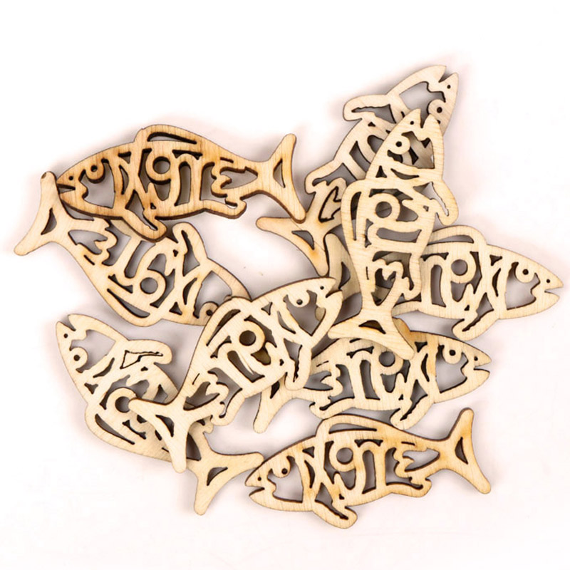 Wooden Cute Fish Shape Arts Pa - Embellishments For Scrapbooking 리뷰 및 가격