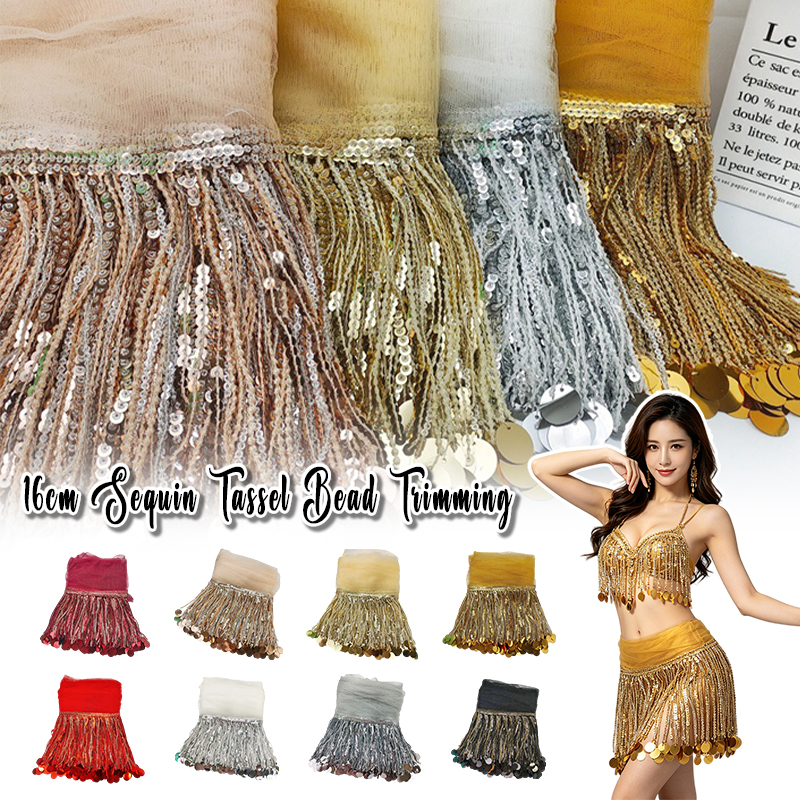 10 Yards Sequins Tassel Lace T - Lace Ribbon Trim 리뷰 및 가격