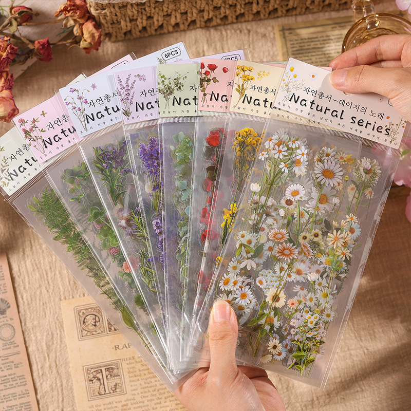 6pcs/pack Retro Plant & Flower - Embellishments For Scrapbooking 리뷰 및 가격