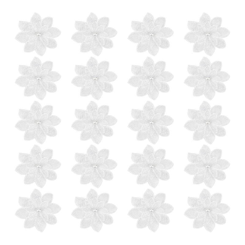 20Pack Decorative White Flower - Applique Patch Flower 리뷰 및 가격
