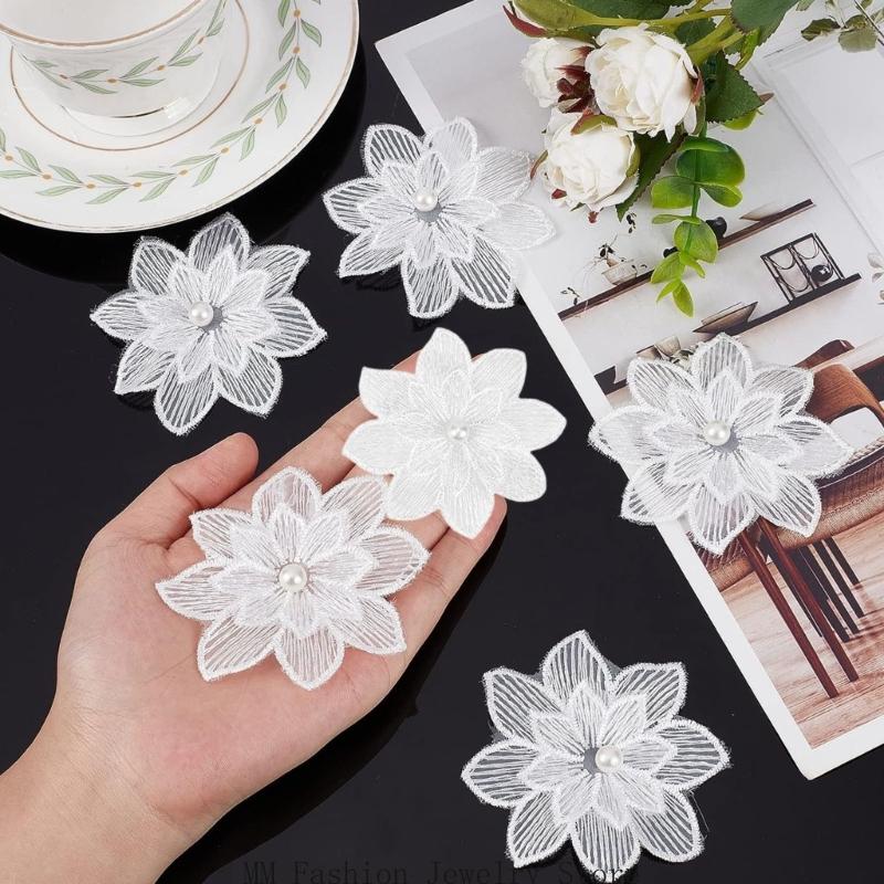 20Pack Decorative White Flower - Applique Patch Flower 리뷰 및 가격