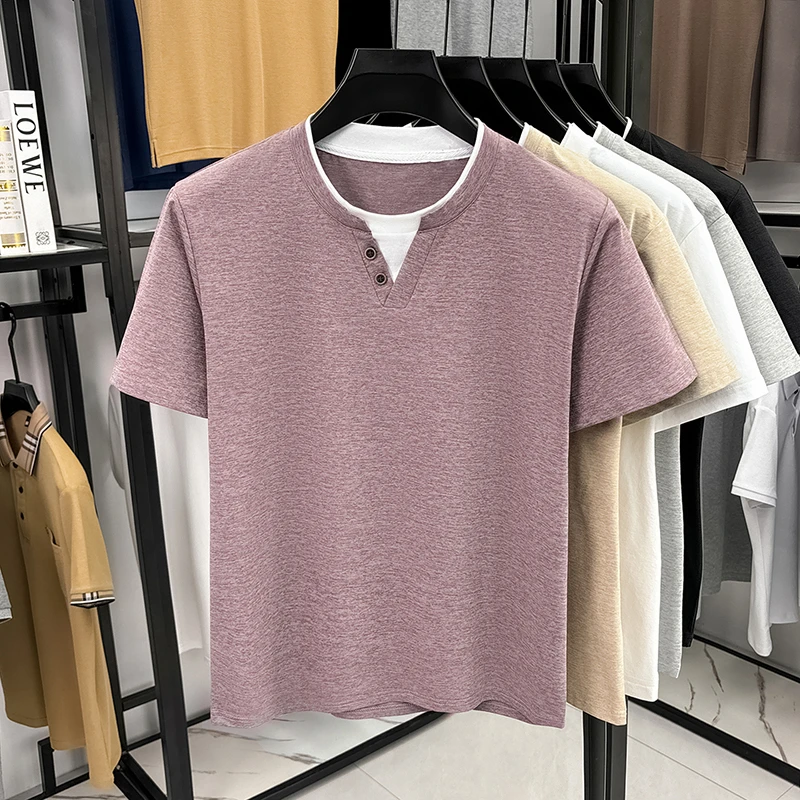 Men's Minimalist Henley Neck T - Embellish Knit 리뷰 및 가격