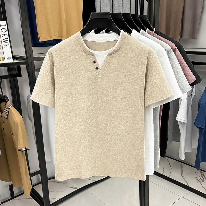 Men's Minimalist Henley Neck T - Embellish Knit 리뷰 및 가격