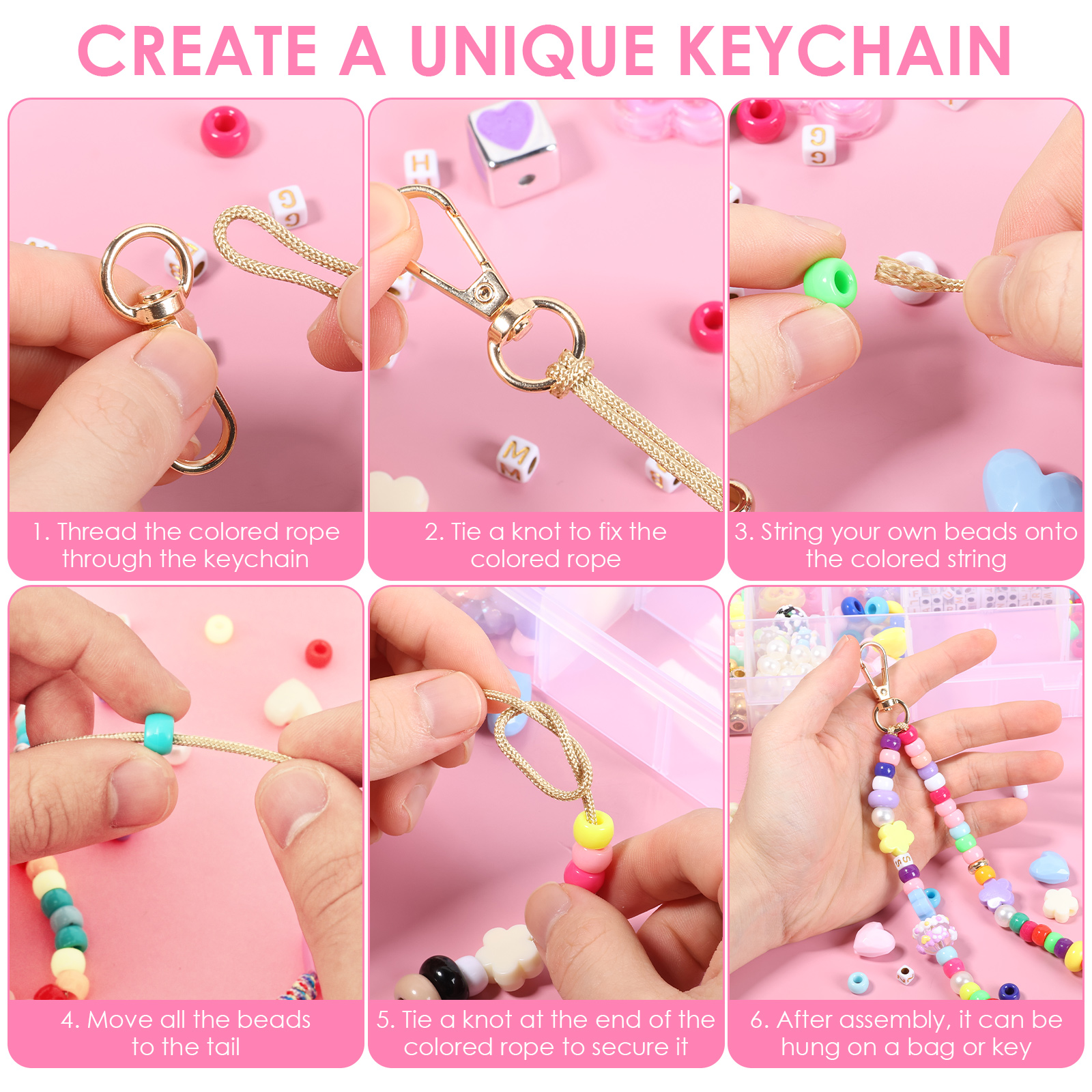 421PCS Beaded Keychain Making  - Embellishment Crafts 리뷰 및 가격
