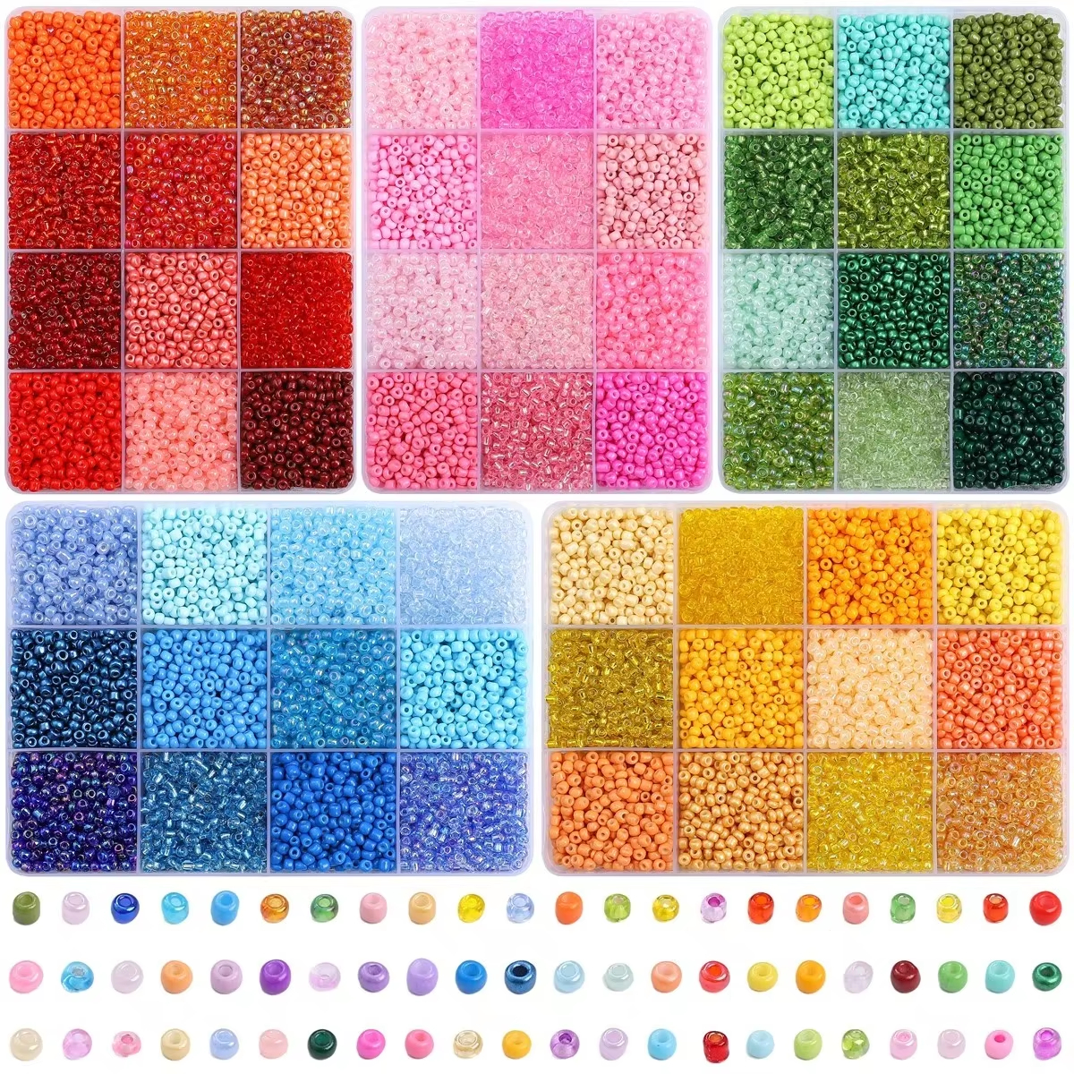 3600pcs 3mm Glass Seed Beads,  - Craft Embellishment Storage 리뷰 및 가격