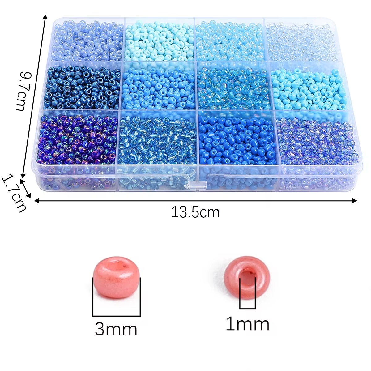 3600pcs 3mm Glass Seed Beads,  - Craft Embellishment Storage 리뷰 및 가격